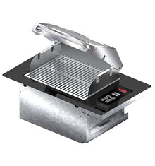 SARO Digital Built-In Electric Grill, Smokeless BBQ Cooktop, Stainless Steel, Glass Visor, 41x67.5cm Niche Size, 3000W, Digital Control Panel
