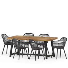 Christopher Knight Home Patrice Outdoor Dining Set Black + Sandblast Black