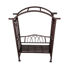 Oakland Living Bronze Aluminum Garden Arbor Arch with 2-Seater Bench
