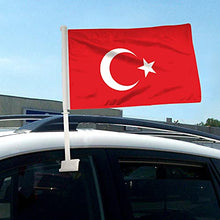 BANNER BUZZ MAKE IT VISIBLE Turkey Car Flag Window Clip 18” X 12” White - Pack of 100