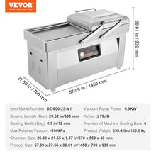 VEVOR Chamber Vacuum Sealer 1200W Silver