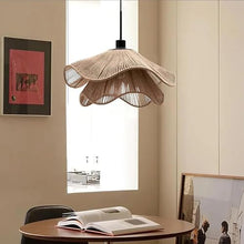 Hemp Rope Chandelier for Dining Room,Boho Pendant Light with 2-Tier Woven Design Adjustable Chain, Coastal Lighting Fixture for Kitchen Island, Bedroom, Entryway(No Bulb Included)(Beige,11.8in)