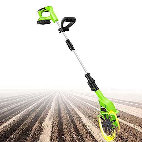 UWYTGF Garden Tiller,Cordless Rotavator for The Garden, Garden Tiller Rotavators with 4000Mah Rechargeable Battery and Charger, Electric Hand Tiller Hoe Soil Miller Tools Portable Cultiva