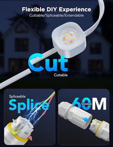 Govee 200ft Permanent Outdoor Lights Pro with 120 RGBIC LED, 75 Scene Modes, IP67 Waterproof, Works with Alexa - White