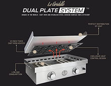 AMS Fireplace Le Griddle,2 Burner Outdoor 304 Stainless Steel Griddle 30inch ,(Liquid Propane,Two Burner Griddle) 18,000 BTU's Tasty Cooking-Outdoor Clothing Cover Included.Made in France (GFE75)