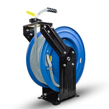 Blu Shield 3/8" x 100' Rubber Pressure Washer Hose Reel – Dual Arm Steel Frame, 4000 PSI Rated Hose, 6' Lead-in Hose, Auto-Retract System, Hot Water Up to 250°F – 1 Yr Warranty