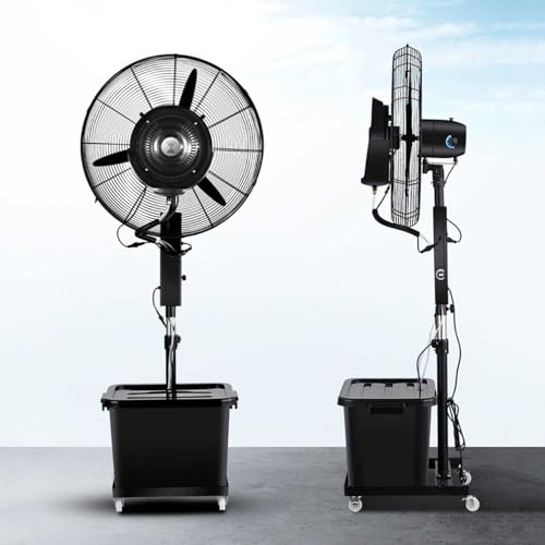 OREKPOT Oscillating Misting Fan with 3 Cooling Speeds, High Velocity Portable Air Cooler for Patio, Garage, Gym, Workshop, and Warehouse,650mm