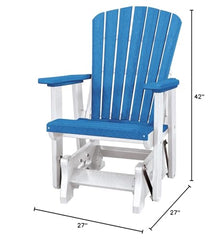 American Furniture Classics OS Home and Office Model 515BW Fan Back Glider Made in the USA- Blue, White