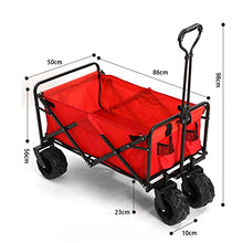 Foldable Garden cart 360 ° Wheels Capacity up to 120 kg Adjustable handrails Transport cart for Beach Garden Fishing Camping Outdoor (Upgraded Blue)