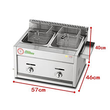 CVGfko Stainless Steel Gas Fryer - 20L Large Capacity for Home and Commercial Use | Adjustable Firepower | IncluBaskets and Lids | Ideal for Chips, Donuts, Fish | Easy to Clean