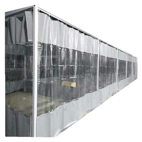 WZYJLyds Outdoor Waterproof Curtain Transparent Plastic Tarpaulin with Eyelets PVC Heavy Duty Waterproof Tarpaulin Panel for Pergola, Terrace, Tent Side Curtains