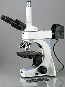 AmScope ME400TB Trinocular Metallurgical Microscope 40X-800X Blue