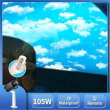 FinOti 105w,Blue Sky and White Clouds Advertising Projector Outdoor Park Ground Floating Move Picture Creative Logo Pattern Custom Spotlight Commercial Store Display Spot Light Led