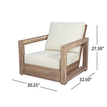 Christopher Knight Home Wesley Outdoor Acacia Wood Club Chairs Set of 2 Brown Beige
