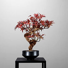 YXIANG56Q Fake Plants Artificial Red Maple Potted Plants Fake Green Plants Bonsai Zen Decoration Exhibition Hall Space Tea Room Study Room Shopping Mall Restaurant Bonsai Tree