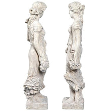 Design Toscano Flora and Proserpina Outdoor Garden Statues Set of Two 44 inch Antique Stone