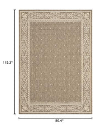 Safavieh Courtyard Collection Area Rug 6'7" x 9'6" Brown/Natural