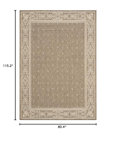 Safavieh Courtyard Collection Area Rug 6'7" x 9'6" Brown/Natural