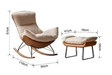 RFBXZPTADNU Rocking Chair with Footrest Upholstered Lounge Armchair