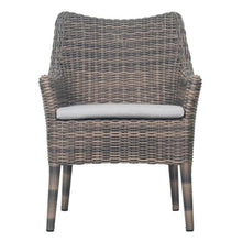 Afuera Living Modern Wicker Dining Chair, 18.5" Seat Height, Aluminum Frame, HDPE Brown Sea Wattle Wicker, Foam Cushion with Sunproof Cover, Outdoor Patio Chair for All-Weather Use