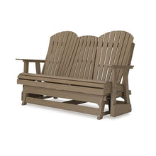 Benjara BM315940 Sami 67 Inch Outdoor Adirondack Glider Loveseat, Dropdown Cupholders, Brown