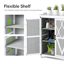 GarveeLife Potting Bench Outdoor Cabinet with Metal Tabletop