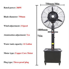 FAFACAI Outdoor Moving Misting Fan High 69"/71" Oscillating Standing Fans Tilting Pedestal Misters Fan 11 Gallon Mist Tank for Cooling Patio Indoor (Size : 750mm/30in) (750mm/30in)