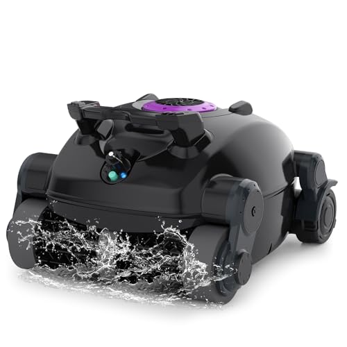 Cordless Robotic Pool Cleaner, Wall Climbing, Lightweight, Extended Battery Life, 8L Large Capacity, Advanced Dual-Motor, X1 Auto Pool Vacuum for Inground & Above Ground Pools Up to 1100 Sq.Ft, Purple