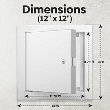 Best 12” x 12” Un-Insulated Fire Rated Metal Access Panel with 1” Flange, 16 Gauge Steel Access Door with Reinforced Edges & Hidden Hinge, Self-Closing/Latching, Inside Latch Release, BA-FB-5060