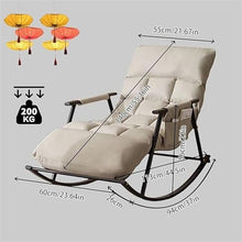 uhyOHF Rocking Chair Rocker Chair Living Room Lounge Chair with Storage Pocket, Arbon Steel Frame,Soft Cushion Bedroom Rocking Chair,Light Gray-One Size