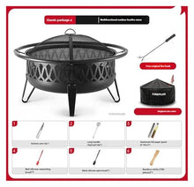 Garden Supplies Outdoor Camping Bonfire Stove Winter Patio Heaters Creative Home Wood Heating Stove Luxury Large Garden Barbecue Grill Outdoor Heater(Package 1)