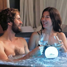 M Spa Urban Series Aurora Round Inflatable Outdoor Spa with LED Lights Black