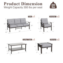 RoyalCraft 6 Piece Outdoor Patio Furniture Set with Coffee Table and Ottomans Grey