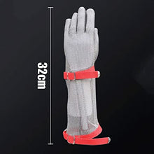 Cut Resistant Glove 32cm Long Stainless Steel Cut Resistant Gloves, Suitable for Slaughter, Kitchen, Garden, Outdoor Adventure Studio Gloves (Size : 2pcs/S)