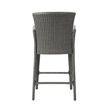 Christopher Knight Home Alisa Outdoor 38 Inch Wicker Barstool (Set of 4), Grey