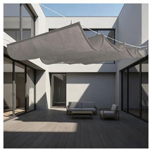 Retractable wave sun shade sail，Retractable Wave Awning Cover with Grommets Retractable Shade Sail Replacement Pergola Awning for Outdoor Gardens Patios Decks and Gazebos(W1.6*L11m/W5.24*L36.08ft)