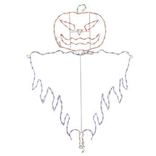 Holidynamics 72in LED Evil Jack-O-Lantern Scarecrow Outdoor Halloween Decoration - Spine-Chilling and Eye-Catching Accent for Your Outdoor Halloween Haunt
