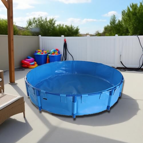 LZMZMQ Swimming Pool Above Ground Assemble, Albercas para Niños Y Adultos/Kiddie Pool with Support, Thickening Canvas Swim Pool f Aquaculture/Outdoor Fun(6X1.2M/34000L/8981GAL)