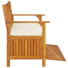 KUTYWEXFM 47.2" Outdoor Storage Bench Solid Acacia Wood Patio Deck Seating
