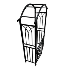 Oakland Living Black Aluminum Garden Arbor Arch with Gate