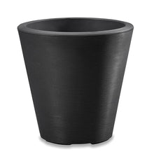 Crescent Garden Madison Planter– Weather-Resistant, Double Walled Indoor/Outdoor Plant Pot with Drain Hole – Large Plastic Plant Pot, 26" W (Caviar Black)