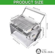 Stainless Steel 360° Rotating Bbq Grill with Liftable Tray for Outdoor Cooking,Camping,Patio,and Park