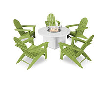 POLYWOOD Vineyard 6-Piece Adirondack Chair Conversation Set with Fire Pit Table