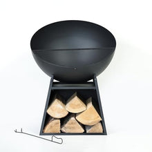 Deko Living 30 Inch Round Outdoor Steel Wood Burning Fire Pit with Black Powder Finish, Spark Screen, Poker Tool, and Protective Storage Cover