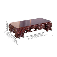 LUYOUBOZHU Vase Stand Root Carving Wood Pedestal Ornament, Rectangular Home Vase Teapot Display Holder(Large)