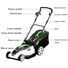 BVFNKQSC Hand Push Electric Lawn Mower, Plug-in Household Garden Lawn Mower, 6-Speed Adjustable, 30L-50L Large Capacity Grass Collection Box,2200w,20 Meter line