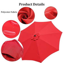 MXJCKSOQ UV Protection Canopy Replacement for 2- Sun Umbrella - Outdoor Parasol Top Cover Grass Green Perfect for Sun Shade & Weather Resi /6 arms,Red-6.5ft (200cm)/6 arms