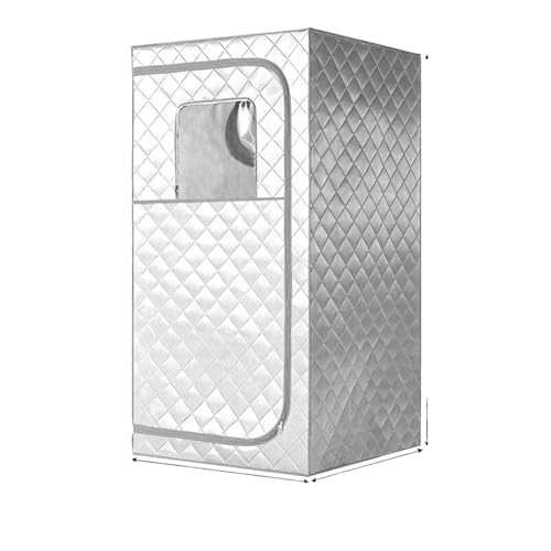 POGHDBXA Sauna Accessories, Movable Sauna Tent Full Body Steam Set Large Pot One Person Spa with Time Temperature Remote Control(Silver)