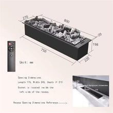 Recessed Fireplace Flame Adjustment 3D Simulation Charcoal Water Vapor Fireplace(Small)