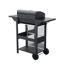 3-Burner Propane Gas BBQ Grill,With Wire Enamel Cooking Grids/Foldable Side Table, For Outdoor Barbecue